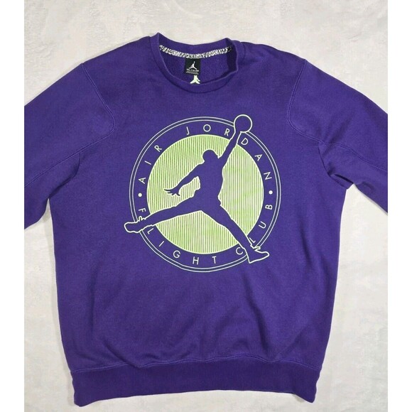 Air Jordan Fleece Crewneck Sweatshirt Purple 2XL Mens XXL - Picture 2 of 10